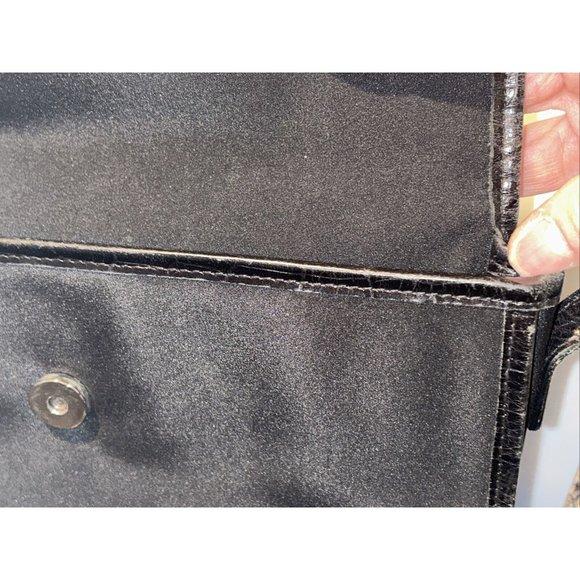 Lauren Ralph Lauren Vintage Black Nylon Baguette Bag With Shoulder Strap - Picture 12 of 16